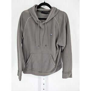 BMW Mens Sz L Pullover Hoodie Sweatshirt embroidered Taupe Gray